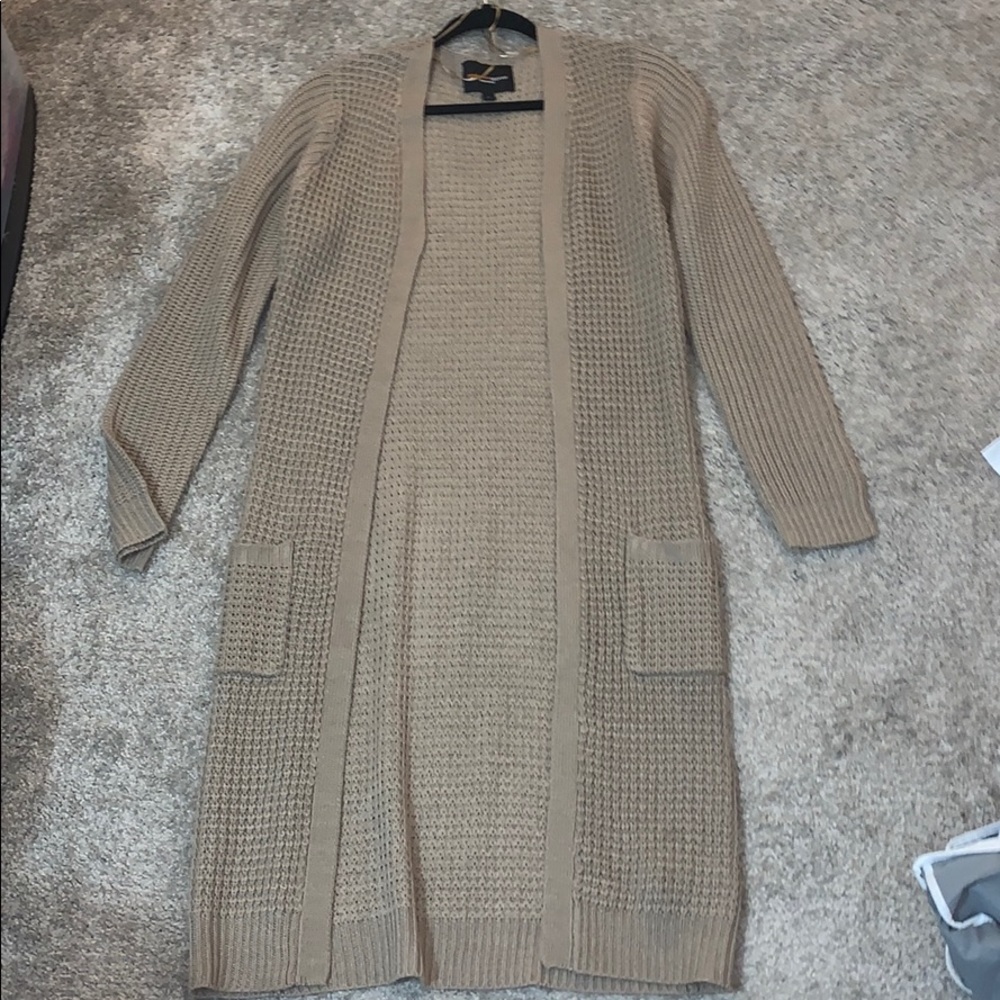Long knit cardigan